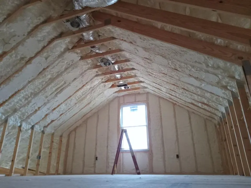 Spray foam roofing application for Crawl Space Insulation project in Deale